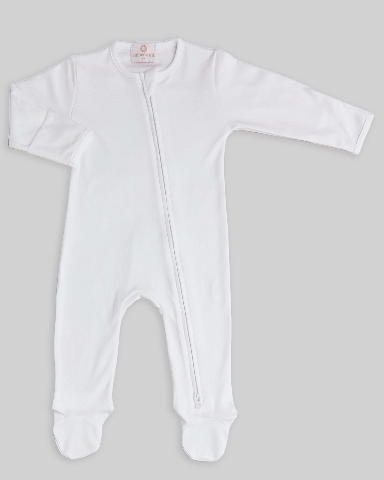 Zipper Footie Indigo - White