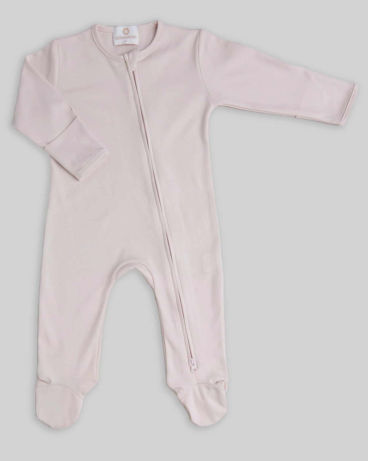 Zipper Footie Indigo - Nude