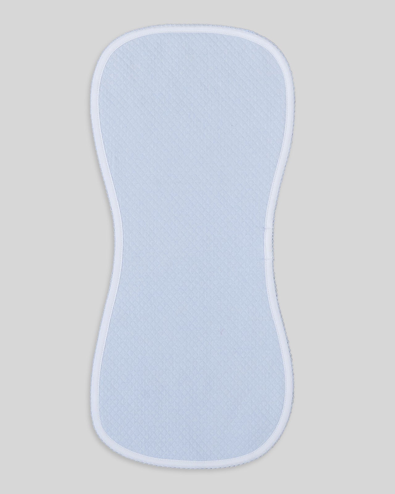 Blue quilted pima burp cloth for babies, soft and stylish for everyday use.