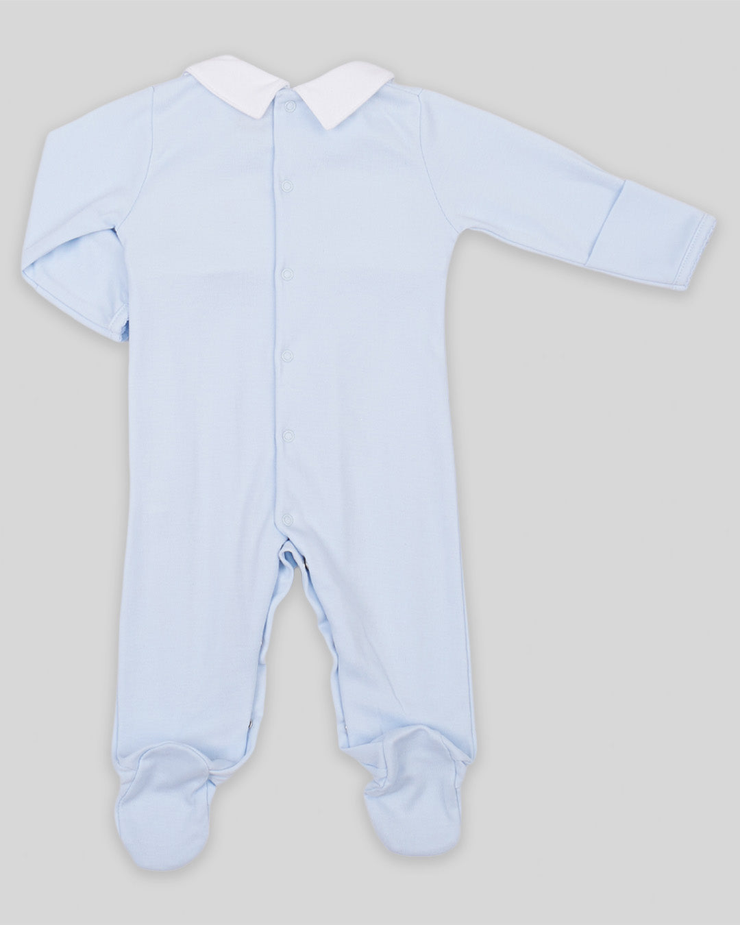 Footie Sailboat Baby Boy Pima Cotton Hand Smocked - Blue/Navy
