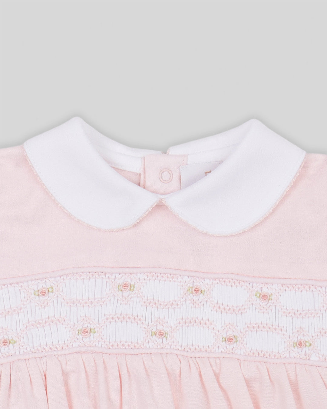 Footie Emmy Baby Girl Pima Cotton Hand Smocked - Pink