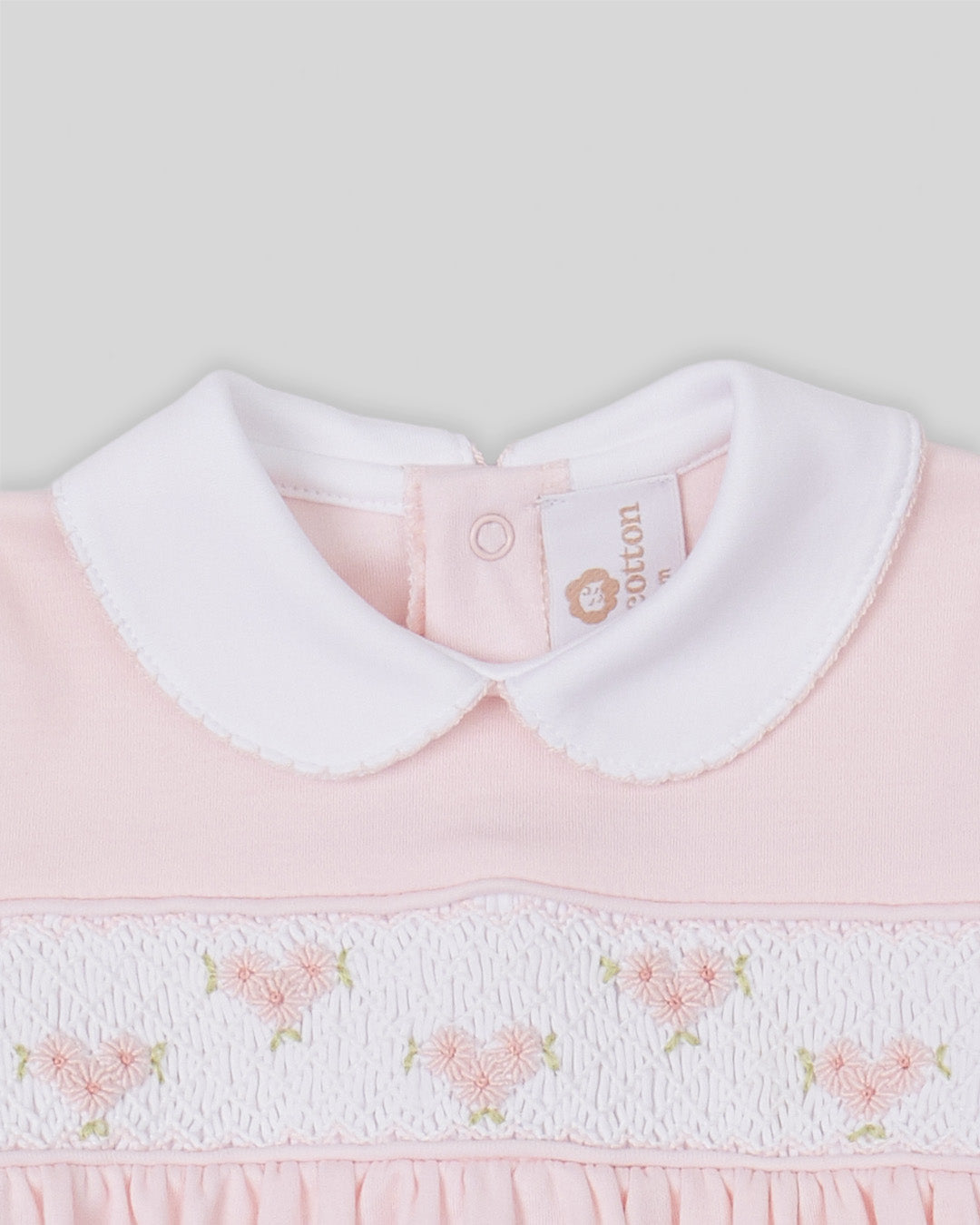 Footie Zuz Baby Girl Pima Cotton Hand Smocked - Pink