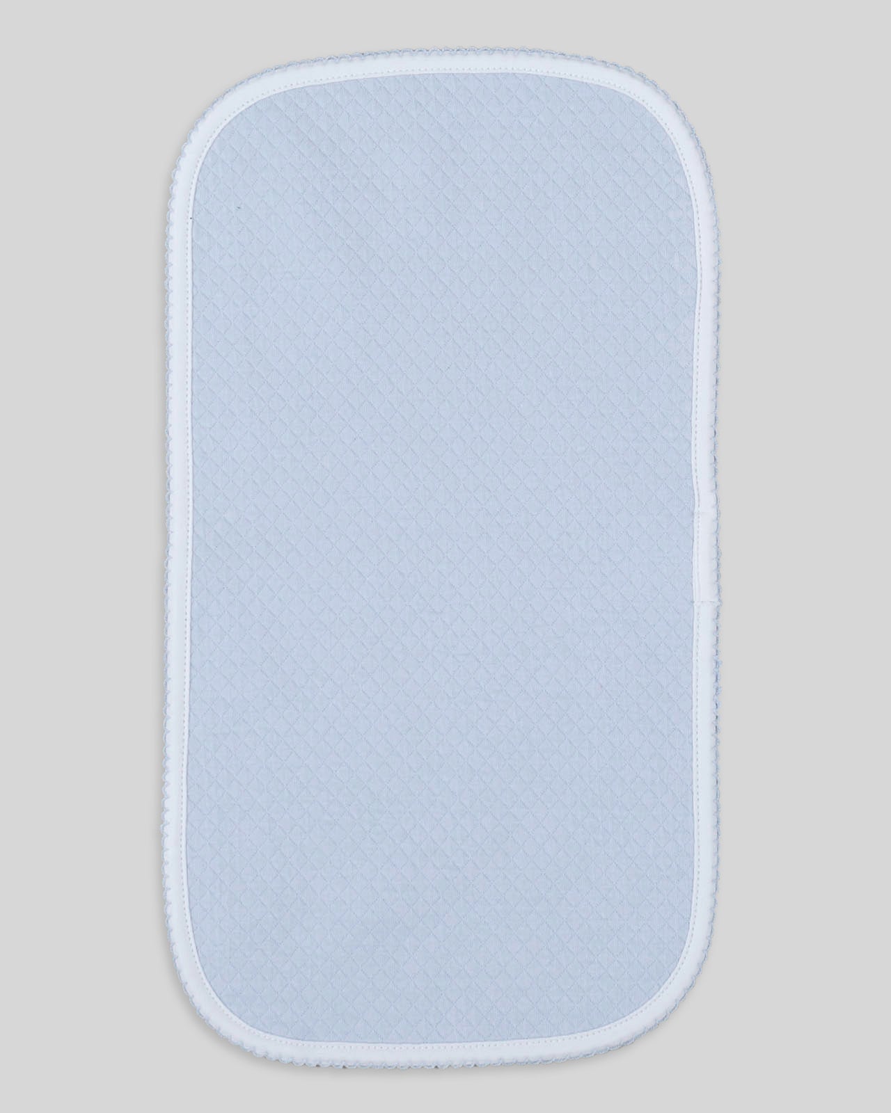 Serene blue quilted pima burp cloth for infants, soft and effective for spills.