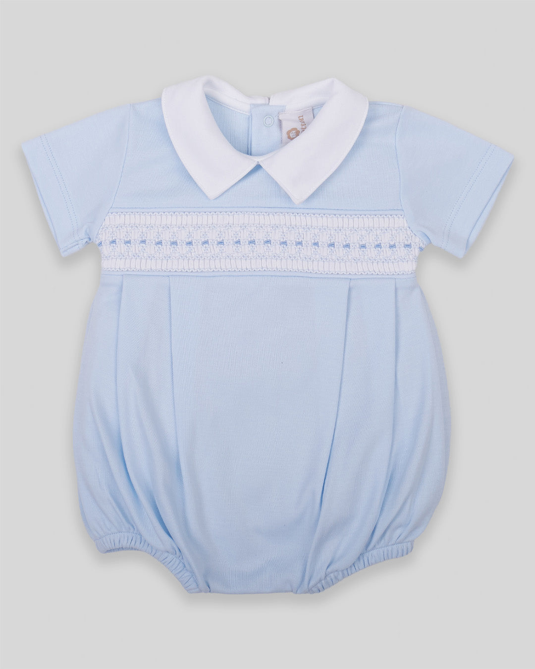 Bubble Renzi Baby Boy Pima Cotton Hand Smocked - Blue
