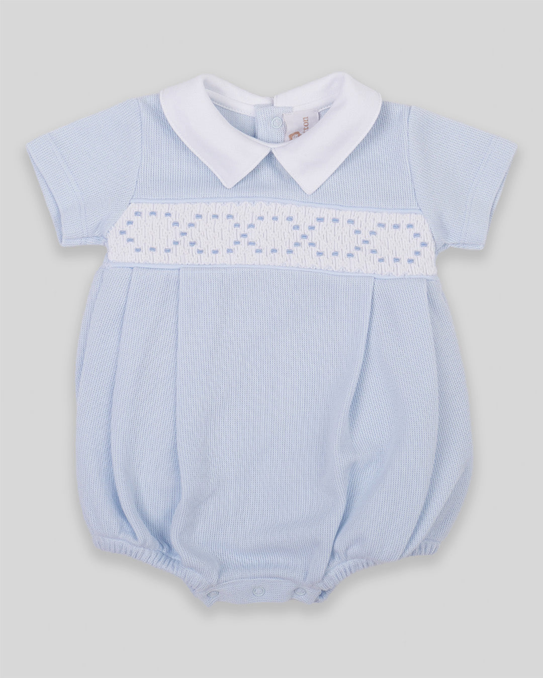 Bubble Joy Baby Boy Special Knit Pima Cotton Hand Smocked - Blue