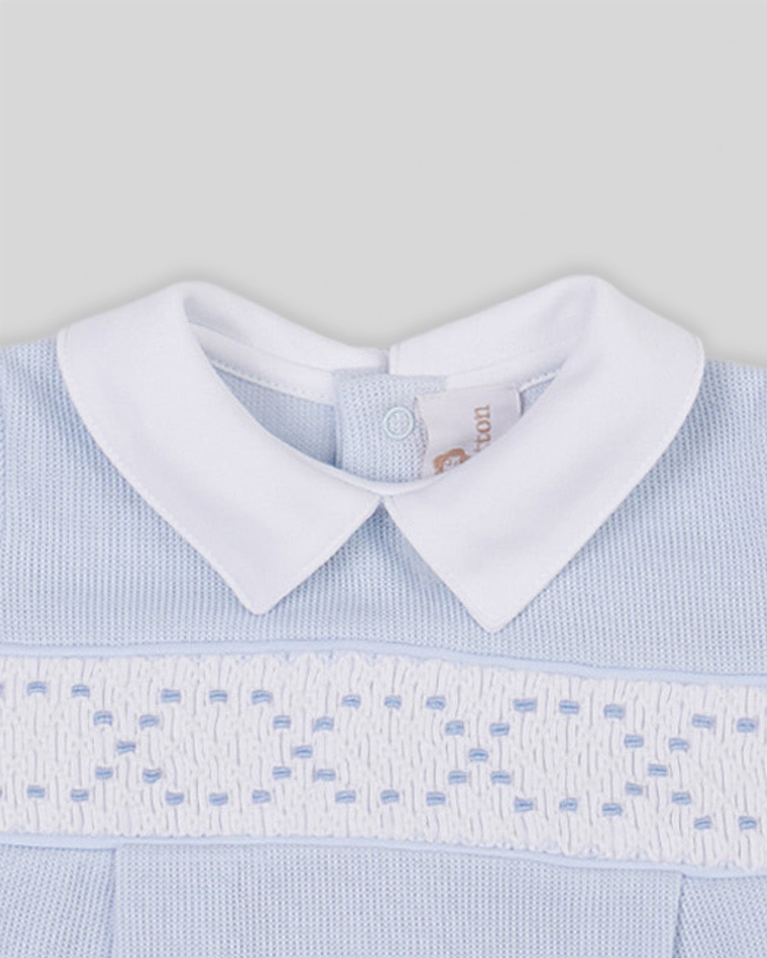 Bubble Joy Baby Boy Special Knit Pima Cotton Hand Smocked - Blue