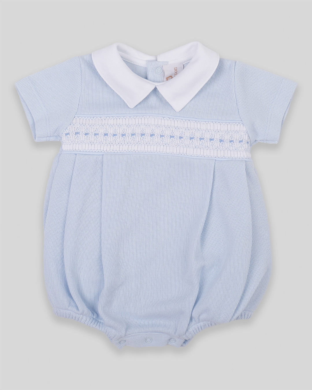 Bubble Renzi Baby Boy Special Knit Pima Cotton Hand Smocked - Blue