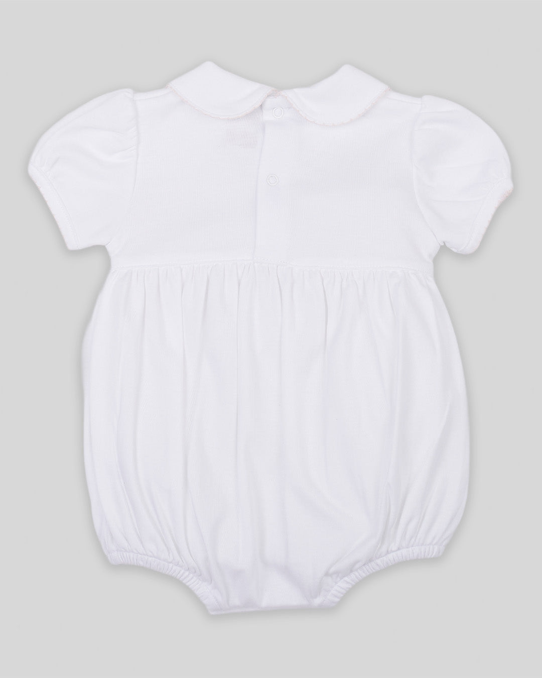Bubble Agnes Baby Girl Pima Cotton Hand Smocked - White/Pink