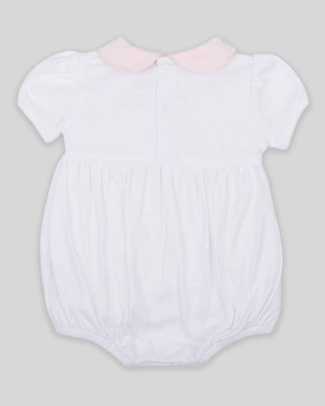Bubble Emma Baby Girl Pima Cotton Hand Smocked - White/Pink