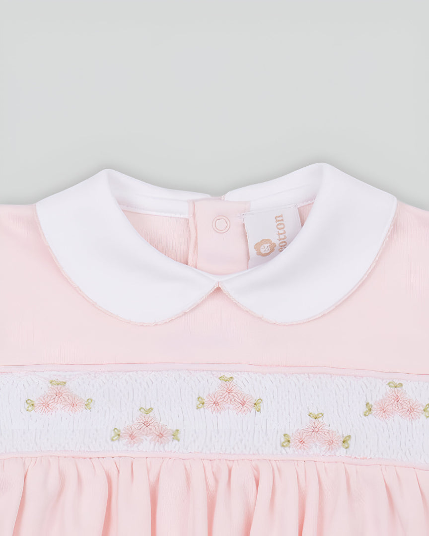 Bubble Calisa Baby Girl Pima Cotton Hand Smocked - Pink