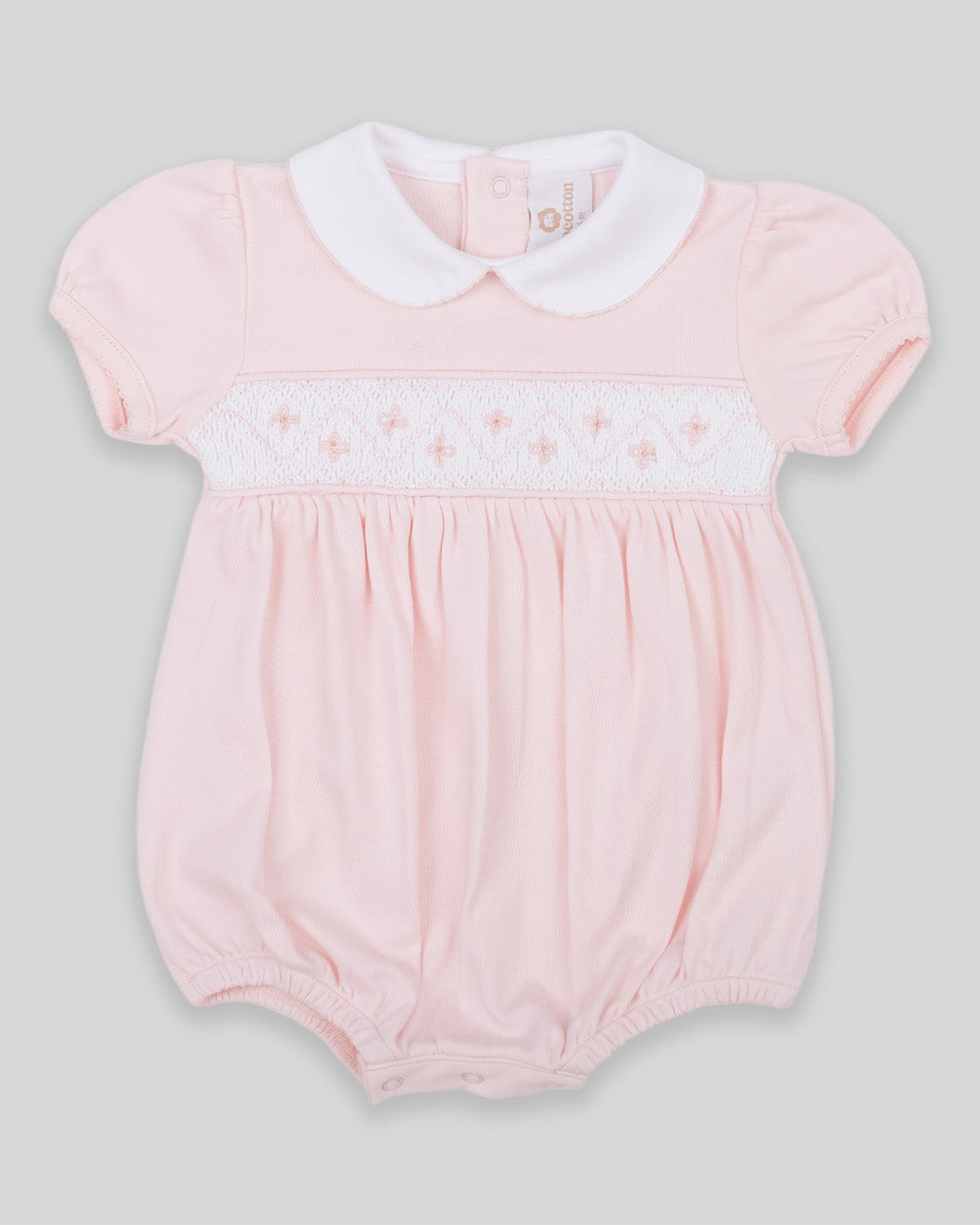 Bubble Agnes Baby Girl Pima Cotton Hand Smocked - Pink