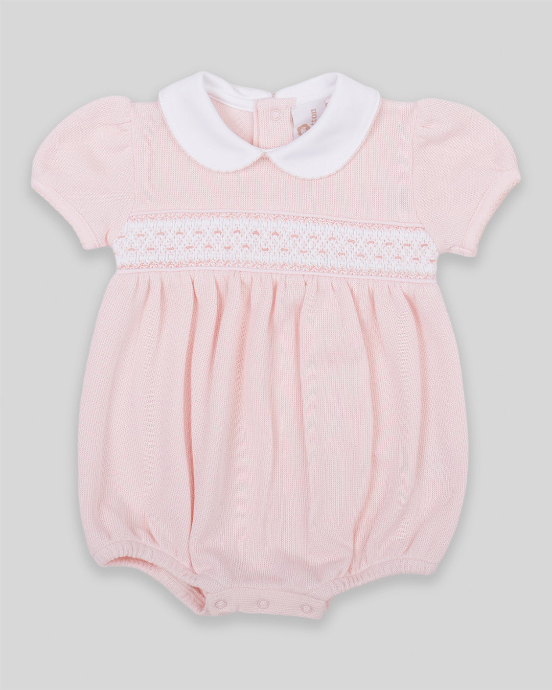 Bubble Daphne Baby Girl Special Knit Pima Cotton Hand Smocked - Pink