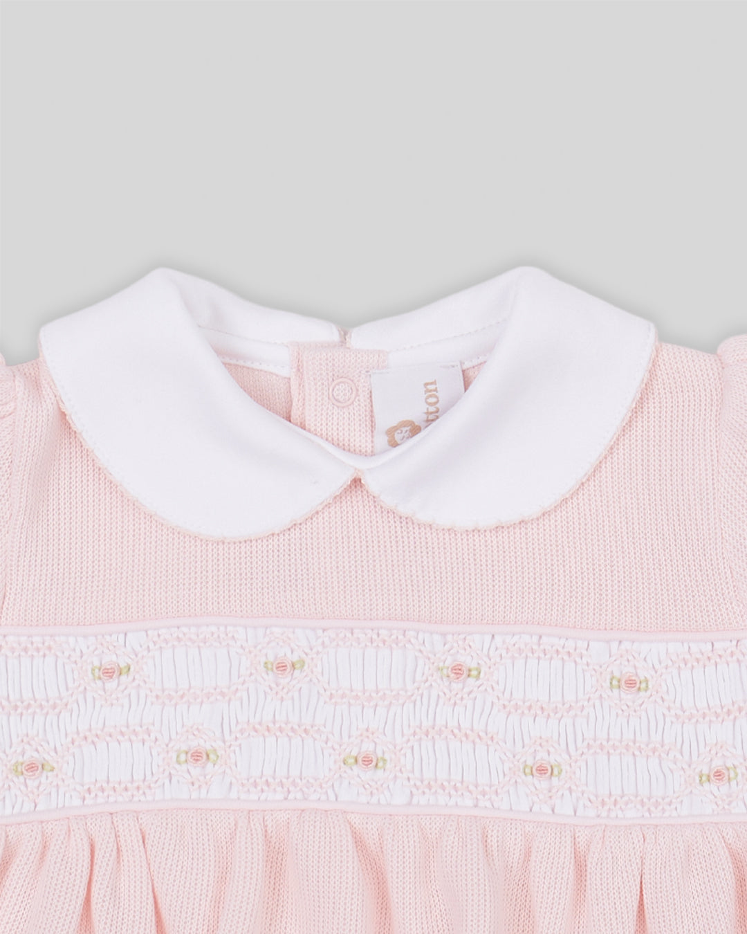 Bubble Emma Baby Girl Special Knit Pima Cotton Hand Smocked - Pink