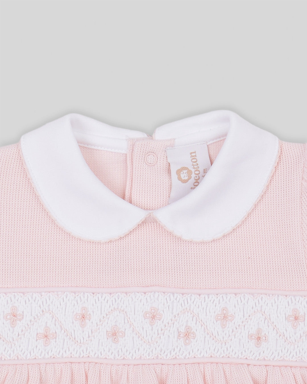 Bubble Agnes Baby Girl Special Knit Pima Cotton Hand Smocked - Pink