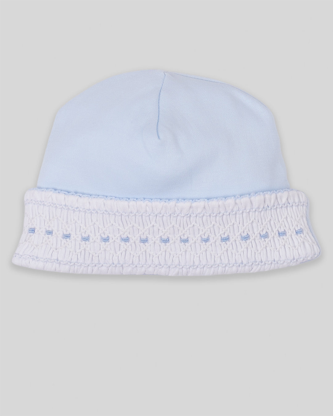 Hand Smocked Baby Boy Hat Renzi Pima Cotton - Blue