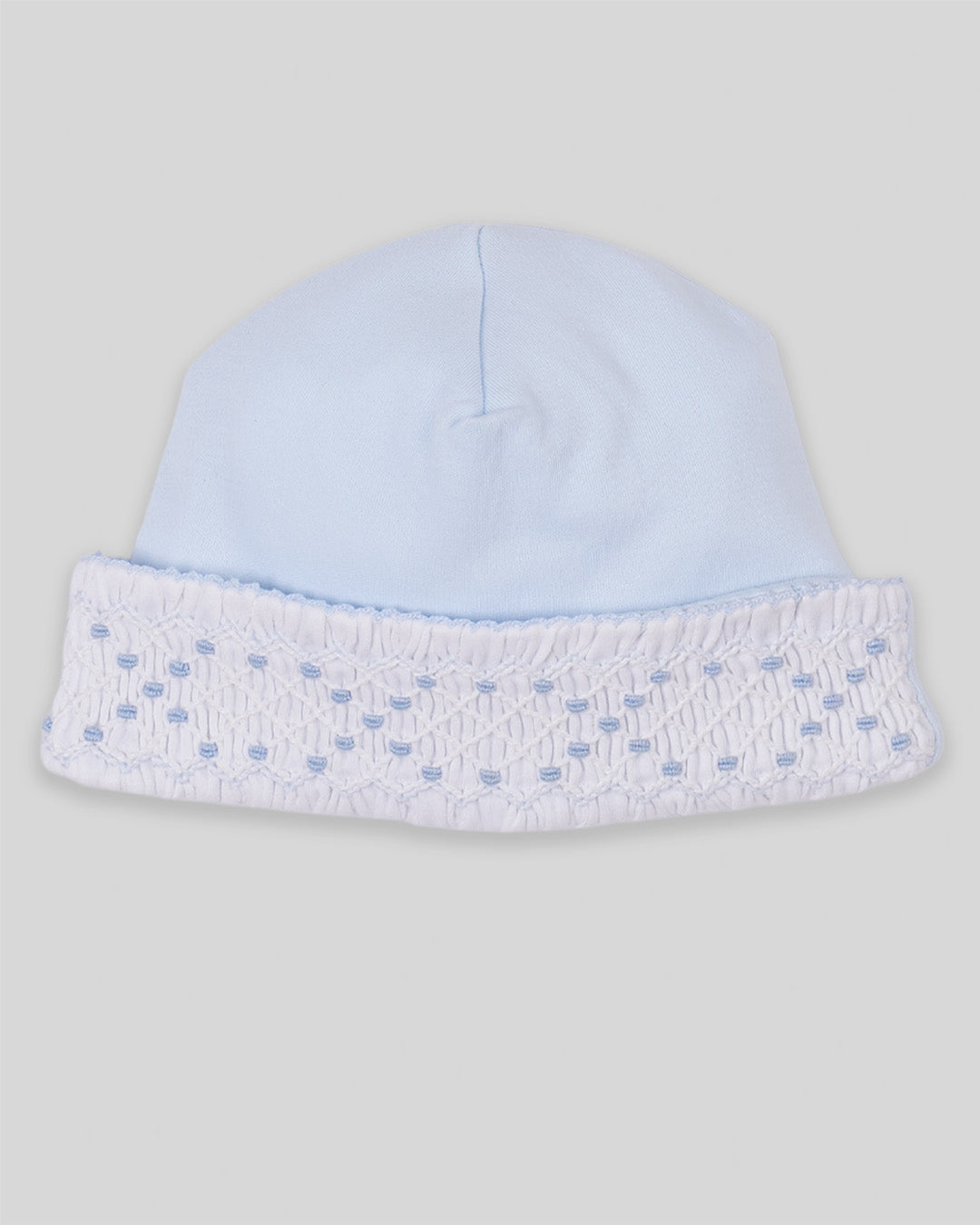 Hand Smocked Baby Boy Hat Joy Pima Cotton - Blue
