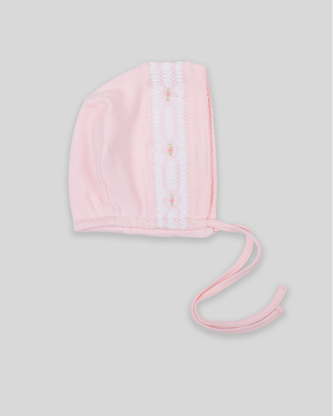 Hand Smocked Baby Girl Bonnet Emmy Pima Cotton - Pink