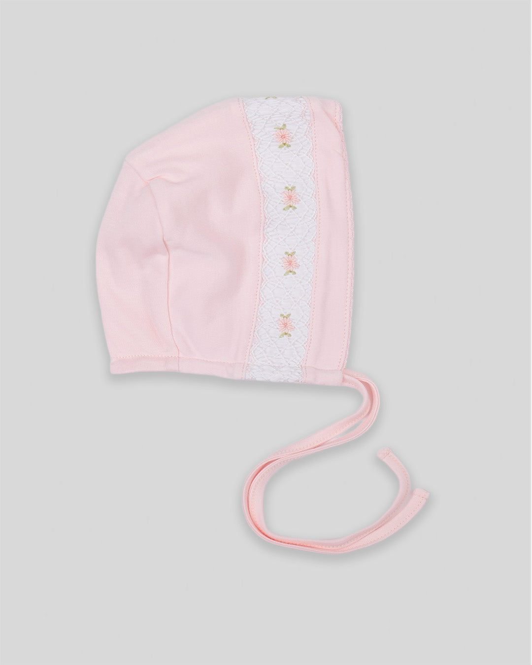 Hand Smocked Baby Girl Bonnet Zuz Pima Cotton - Pink