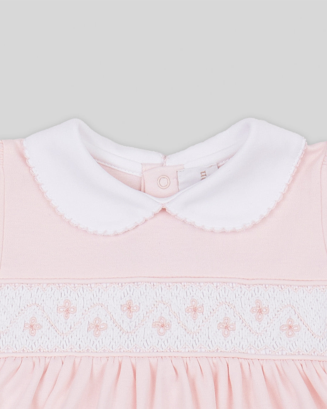 Mini Dress Set Alma Baby Girl Pima Cotton Hand Smocked - Pink