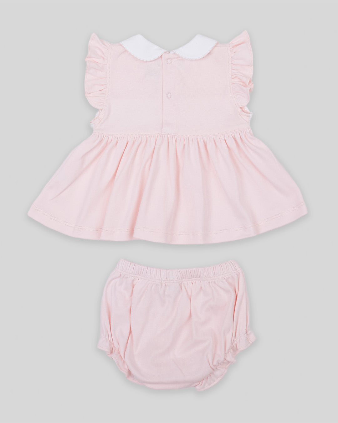 Mini Dress Set Emma Baby Girl Pima Cotton Hand Smocked - Pink