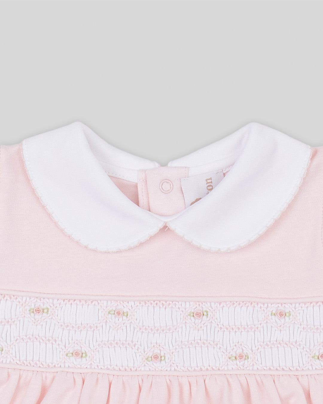 Mini Dress Set Emma Baby Girl Pima Cotton Hand Smocked - Pink