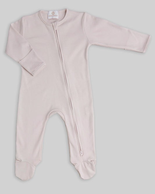 Zipper Footie Indigo - Nude