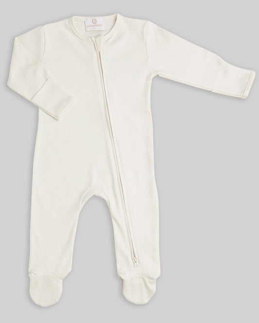 Zipper Footie Indigo - Pearl