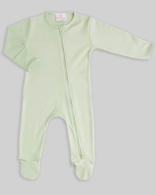 Zipper Footie Indigo - Pistachio