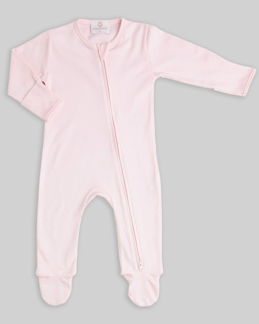 Zipper Footie Indigo - Pink