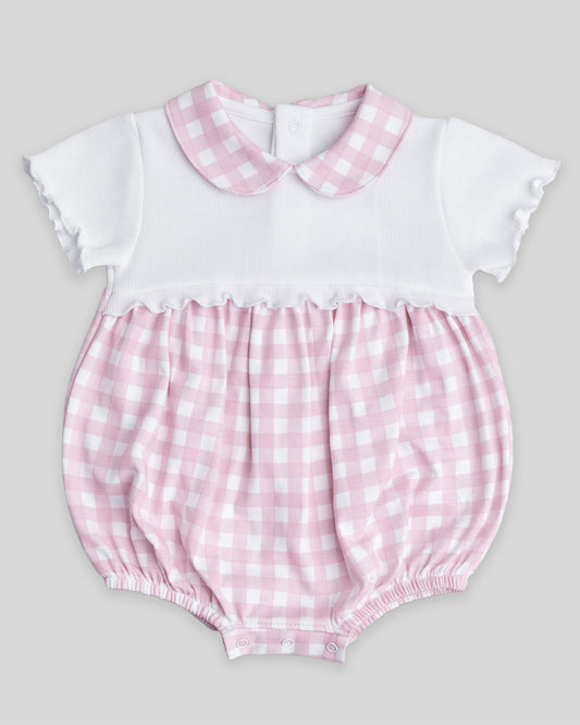 Charlotte Bubble - Pima Cotton Pink Gingham