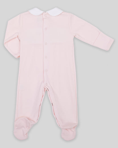 Footie Daphne Baby Girl Pima Cotton Hand Smocked - Pink