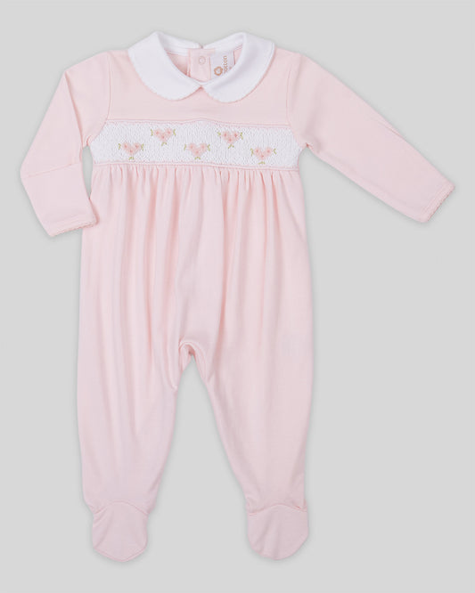 Footie Zuz Baby Girl Pima Cotton Hand Smocked - Pink