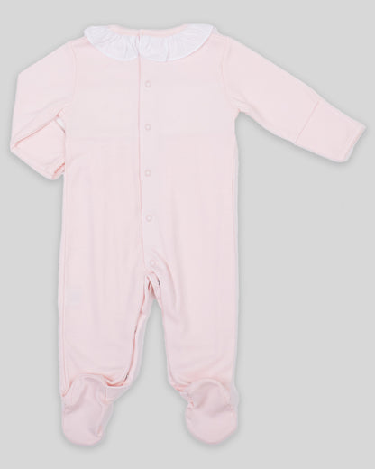 Footie Alma Baby Girl Pima Cotton Hand Smocked - Pink