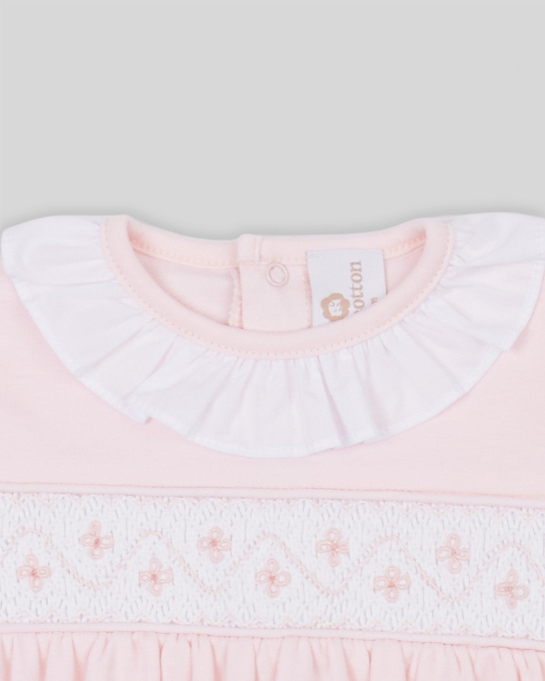 Footie Alma Baby Girl Pima Cotton Hand Smocked - Pink