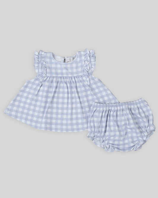 Mini Dress Set Aurelia - Pima Cotton Blue Gingham