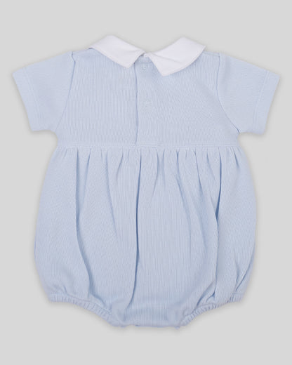 Bubble Renzi Baby Boy Special Knit Pima Cotton Hand Smocked - Blue