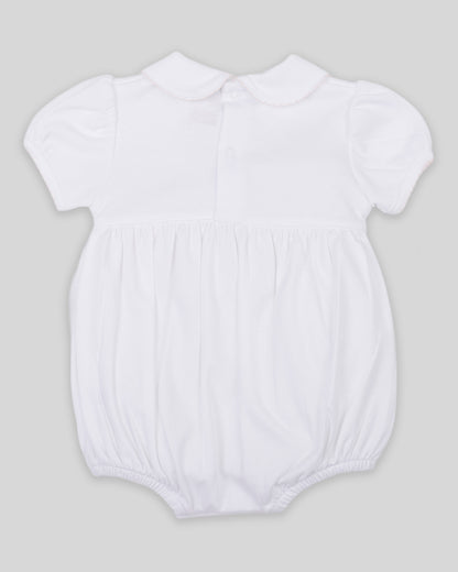 Bubble Agnes Baby Girl Pima Cotton Hand Smocked - White/Pink