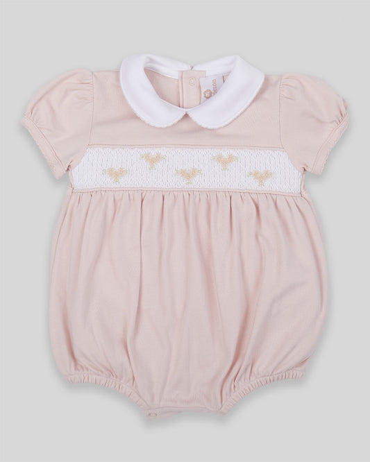 Bubble Calisa Baby Girl Pima Cotton Hand Smocked - Nude