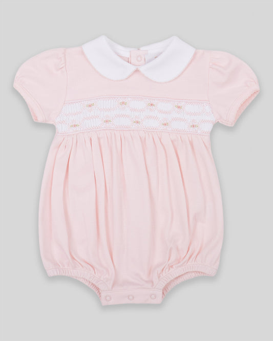 Bubble Emma Baby Girl Pima Cotton Hand Smocked - Pink