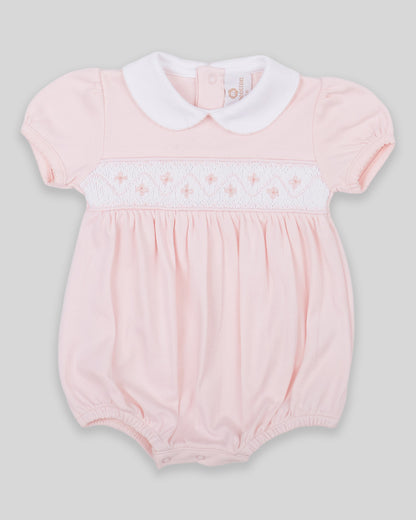 Bubble Agnes Baby Girl Pima Cotton Hand Smocked - Pink