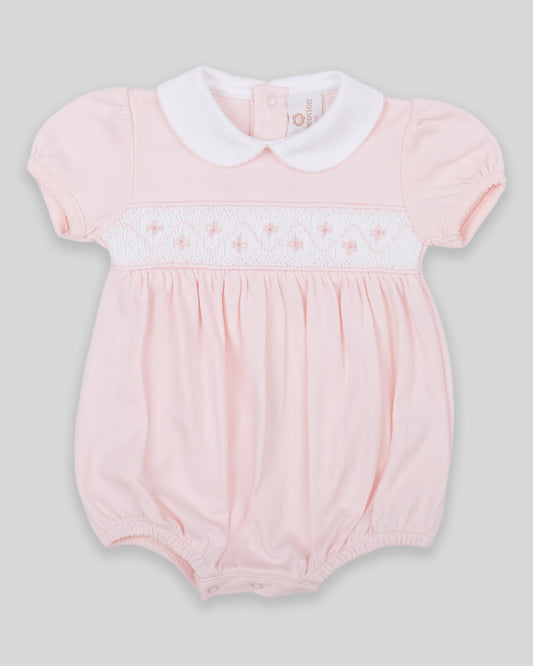 Bubble Agnes Baby Girl Pima Cotton Hand Smocked - Pink