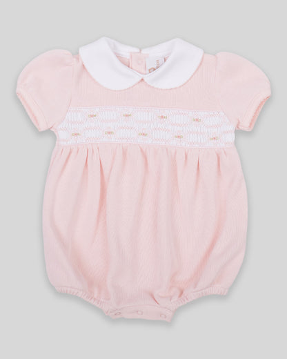 Bubble Emma Baby Girl Special Knit Pima Cotton Hand Smocked - Pink