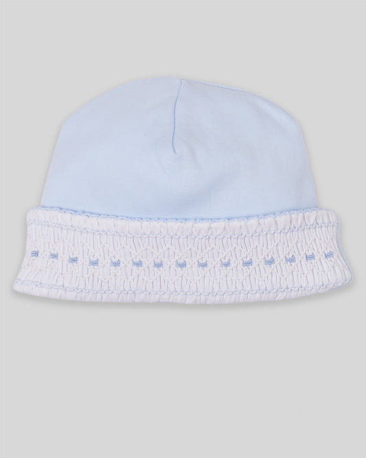 Hand Smocked Baby Boy Hat Renzi Pima Cotton - Blue