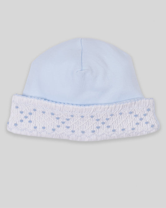 Hand Smocked Baby Boy Hat Joy Pima Cotton - Blue