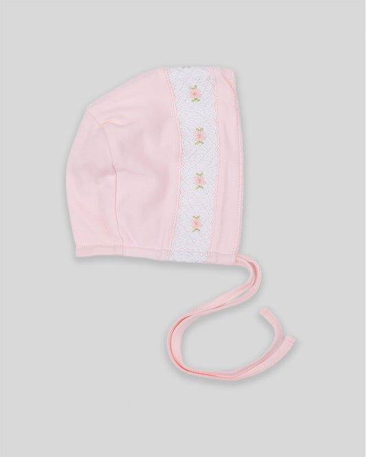 Hand Smocked Baby Girl Bonnet Zuz Pima Cotton - Pink