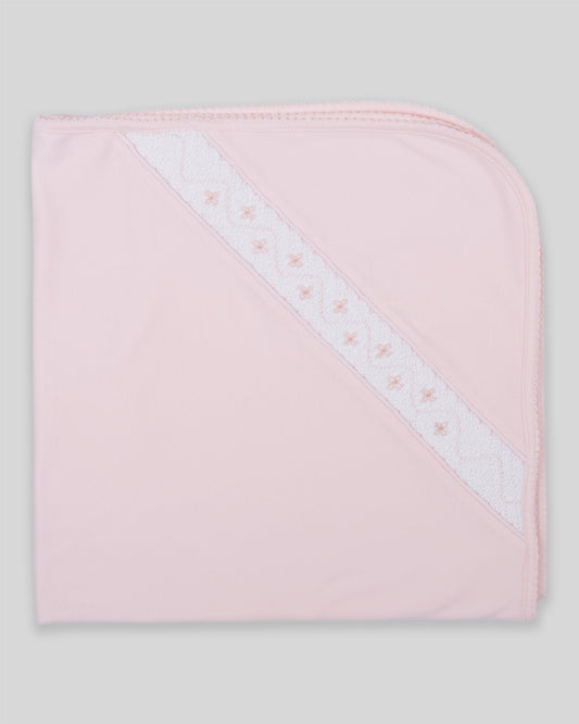 Hand Smocked Baby Girl Blanket Alma Pima Cotton - Pink