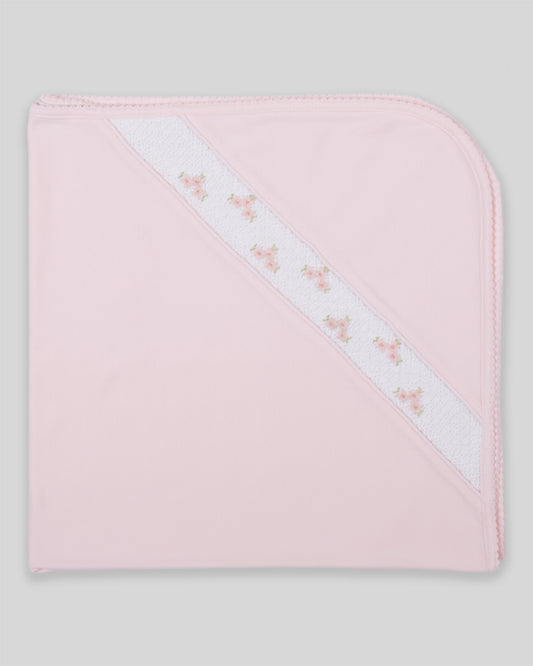 Hand Smocked Baby Girl Blanket Zuz Pima Cotton - Pink